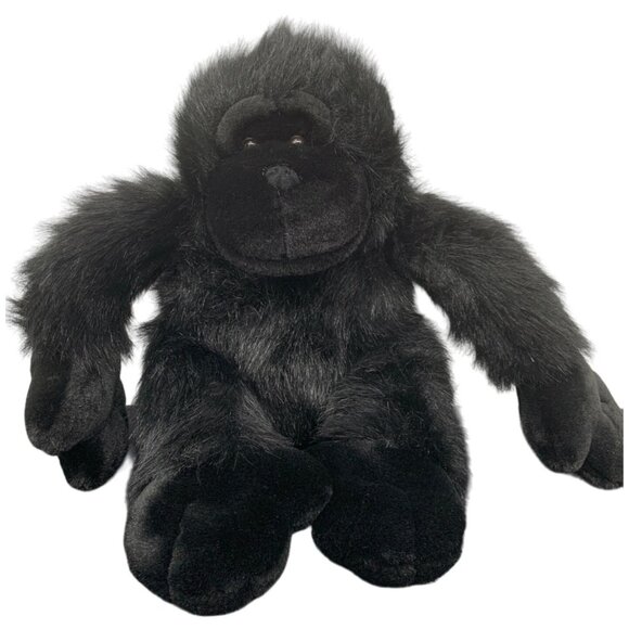 TB Trading Co. Black Large Ape Monkey Gorilla 14" Sitting Plush Stuffed Animal - Picture 1 of 7